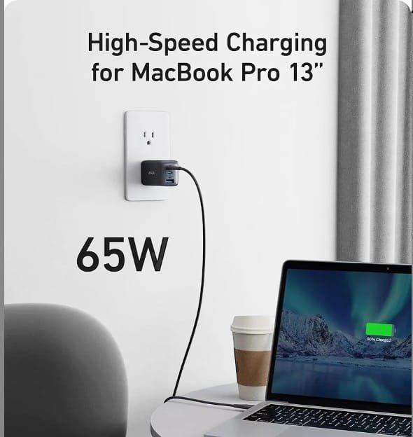 🔌 راس شاحن Anker 65W – قوة شحن لأي جهاز